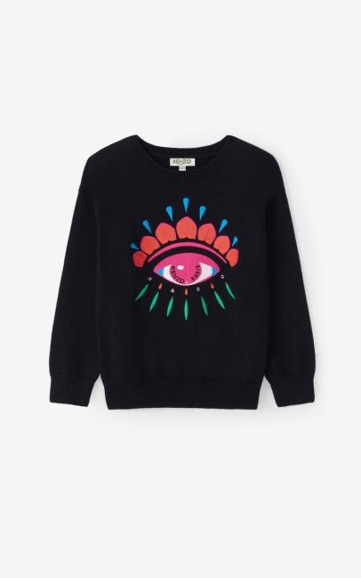 Kenzo Kids Lima' Eye Cashmere Sweater Black